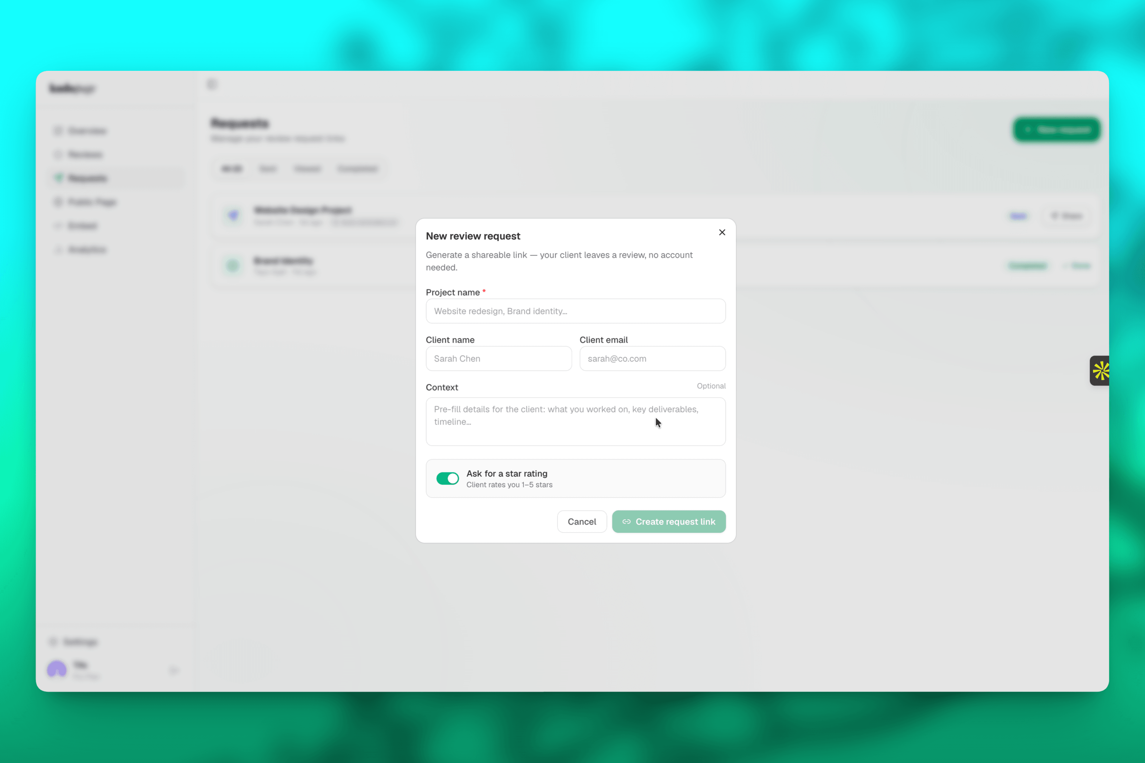 Review request form